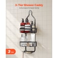 thumbnail image 3 of Shower Caddy 3-Tier Hanging Bathroom Shower Storage Organization Shelves Rack Aluminum Over the ShowerHead Caddy (Black), 3 of 5
