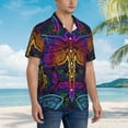 thumbnail image 3 of Zufioo Indian Mandalas Dragonfly Hawaiian Shirt for Men,Beach Shirts Tropical Vacation Shirts,Sleeve Casual Button Down Shirt with Pocket for Travel,Beach,Party,daily,Medium, 3 of 7