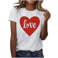 thumbnail image 4 of BiZtdJrK Limited Time Sales Of The Day Valentine's Day Heart Shirts for Women 2025 Fashion Letter Graphic Print Tees Tops Loose Casual Crew Neck Short Sleeve Blouse White XL, 4 of 6