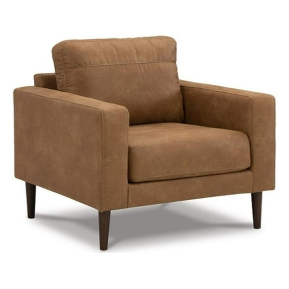 Bowery Hill Modern / Contemporary Corner-blocked Frame Caramel Chair