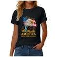 thumbnail image 5 of 4th of July Shirts for Women American Flag 1776 Graphic Tees Casual Cap Sleeve USA Patriotic Tops Black,3XL, 5 of 6