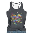 thumbnail image 4 of WEIWEN Womens Tank Tops Summer Fashion Colorful Butterfly Heart Printed Sleeveless Spaghetti Strap Tank Top for Women Vest Dark Gray, XL, 4 of 4
