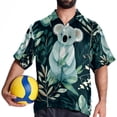 thumbnail image 4 of Koala Men's Casual Printed Button Down Short Sleeve Spread Collar Beach Shirts for Summer, Unisex, 4 of 6