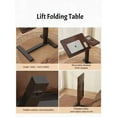thumbnail image 5 of Bedside Table,Folding Overbed Desk with Wheels - Height Adjustable for Laptop, Sofa Side (WALNUT) - Ideal Mother's Day Gift, 5 of 21