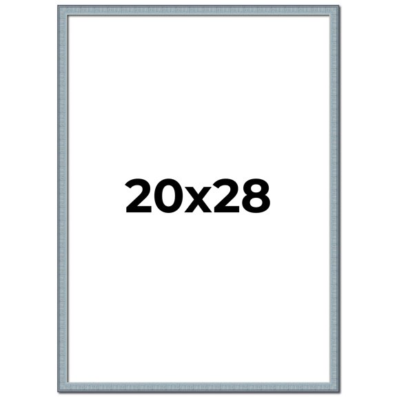20x28 Frame Blue Scuffed Farm Board Solid Wood Picture Frame Width 0.75 Inches | Interior Depth 0.5
