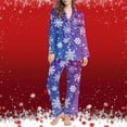 thumbnail image 3 of Christmas Pajamas for Women Long Sleeve Holiday Sleepwear Festive Print Loungewear Soft 2 Piece Winter Nightwear, 3 of 6