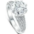 thumbnail image 2 of Pompeii Certified 4 5/8 Ct Pave Diamond Engagement Ring 14k White Gold Lab Grown, 2 of 7