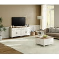 thumbnail image 3 of White Entertainment Center TV Console Table with 4 Doors and 2 Drawers, Suitable for 75 inch TV, Farmhouse Style Wood Universal TV Stand with Storage Cabinets for Living Room and Bedroom, 3 of 7