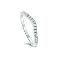 thumbnail image 4 of 1/8 ct Curved Diamond Contour Wedding Engagement Notched Ring 14K White Gold, 4 of 4