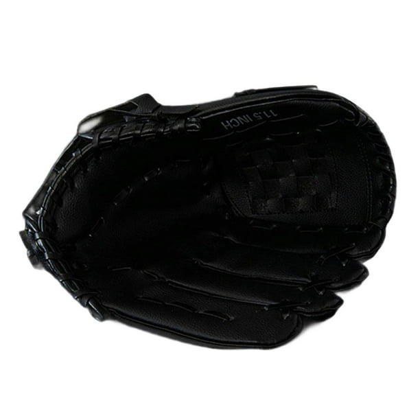 Guante de béisbol para práctica de softbol, grueso, para atrapar la mano. Negro 29cmx20cm