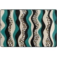 thumbnail image 4 of SKYSONIC 72x48in Leopard Skin Wavy Area Rug, Blue Floor Carpet for Indoor Living Dining Room and Bedroom Area, 4 of 7