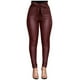 thumbnail image 1 of Pantalones Largos de Cuero Adelgazantes Informales Sólidos Con Bolsillo de Cintura Alta A La Moda Para Mujer Con Cinturón Odeerbi ODB-6, 1 of 9