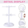 thumbnail image 4 of Lsupdaol 2 Pack Keychain Display Stand Rotating Jewelry 2 Tier Necklace Holder Plastic Spinning Bracelet Hanging Organizer Rotating Rack Earring Bracelet Stands for Vendors Malls Counter, 4 of 6