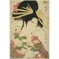 thumbnail image 2 of Ichirakutei Eisui 11x14 Black Ornate Wood Framed Double Matted Museum Art Print Titled: The Courtesan Hinazuru of the Chojiya (C. 1795), 2 of 5
