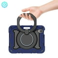 thumbnail image 5 of For iPad Mini 6 Case 8.3 inch 2021; iPad Mini 6th Generation Case with Charging Pencil Holder/ 360° Swivel Stand/ Handle Grip, Shockproof Protective Rugged Case, Dark Blue, 5 of 10