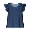 thumbnail image 3 of Mgmyaa Short Sleeve T-Shirt for Girls with Cute Flying Flutter Sleeves Summer 1/4 Sleeve Blouse Casual Ruffle Tee Tops, 3 of 8