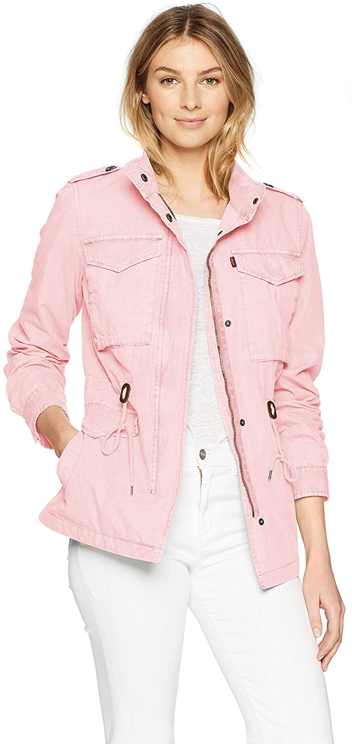 Levi's Women's Parachute Cotton Military Jacket, Light Pink, Large ...