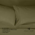 thumbnail image 4 of Sweet Home Collection Twin Sheet Sets, Classic 1800 Series Deep Pocket 3 Piece, Luxury Soft Microfiber Bed Sheet Sets, Olive, 4 of 5