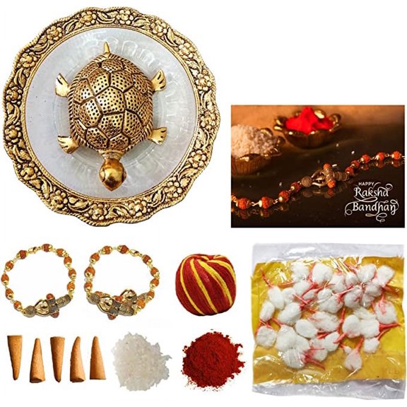 Wonder Care Rakhi for Brother with Gift Pack Rakhi Combo | Roli Chawal Tika | Raksha Bandhan Wish Card - Rakhee for Bhaiya Bhabhi Combo Set for rakshabhandhan