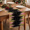 thumbnail image 2 of Burlap Table Runner 72 Inches Long,Merry Christmas Golden Xmas Tree Non-Slip Kitchen Table Runners for Dining Room Everyday Use Party Table Decorations Winter Snowflake Black, 2 of 9