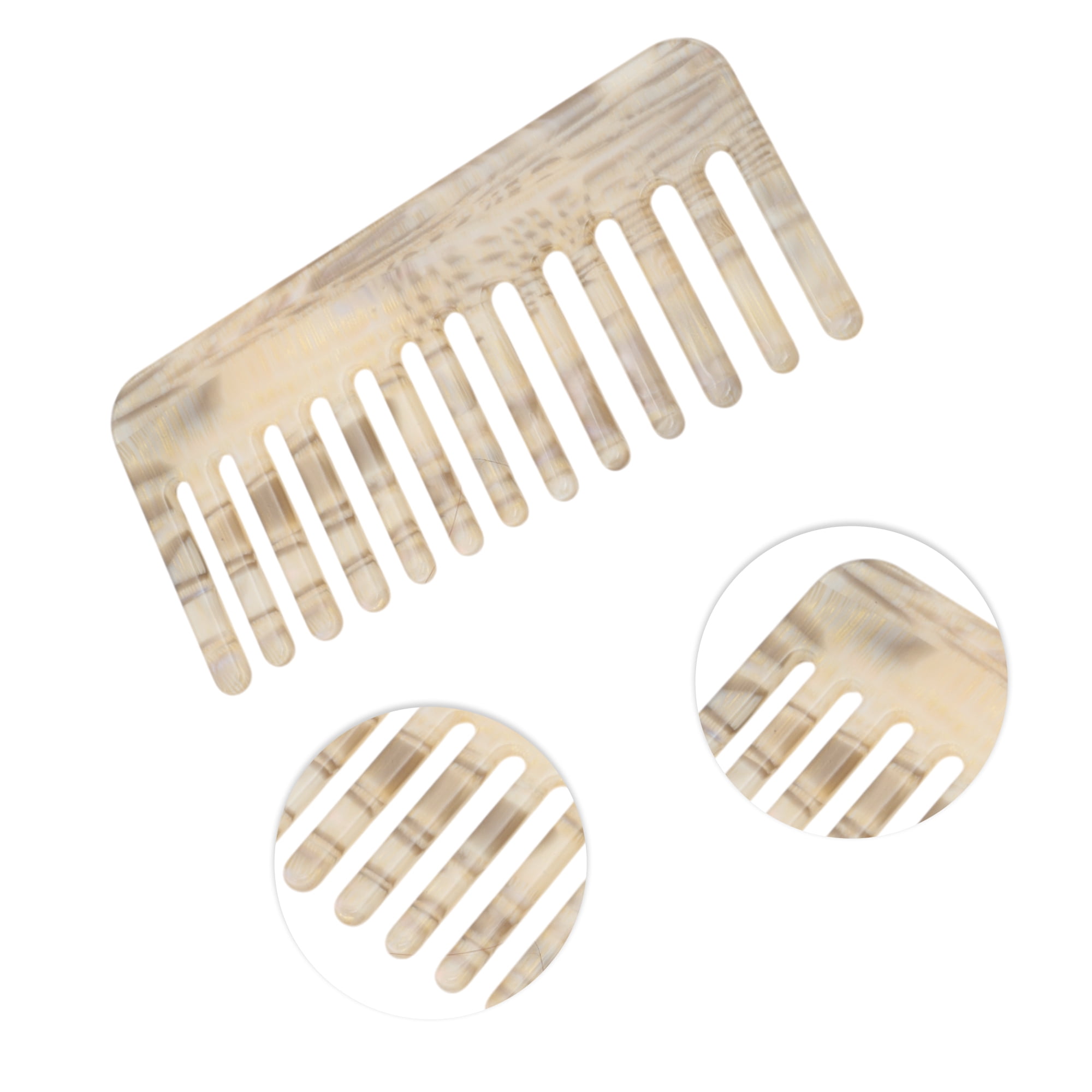 Unique Bargains 1 Pc Vintage Portable Wide Tooth Comb for All Hair Types Gray, Yellow