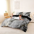 thumbnail image 3 of Homewish Black Gold Marble Duvet Cover Queen,Classic Contemporary Queen Bedding,Black Reversible,3pcs,1 Duvet Cover and 2 Pillowcases, 3 of 6