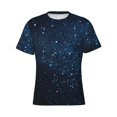 thumbnail image 4 of Vsdgher Blue Glitter Retro Print Men's Dry Fit Mesh Athletic Shirts Moisture Wicking Tennis T-Shirt Tops, 4 of 9