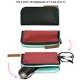 thumbnail image 6 of [3 PACK], JAVOedge Double Eyeglass Case Fits 2 Frames in 1 Soft PU Zipper and Pouch Style Storage with Microfiber Cloth, 6 of 7