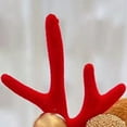 thumbnail image 2 of Pinzas para el cabello de astas navideñas, lindas y exquisitas horquillas de peluche de reno para fiestas navideñas, fiestas de cumpleaños y cosplay, pajarita de copo de nieve n.° 18, astas rojas., 2 of 5