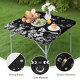 thumbnail image 4 of Black Gothic Sun Moon Flower Pattern Square Fitted Tablecloth with Elastic Edge,Square Table Cover,Washable Elastic Table Cover for Home Kitchen Party Decor 36"x36", 4 of 6