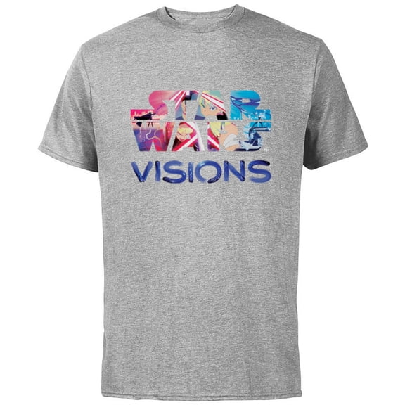 Star Wars: Visions Logo - Short Sleeve Cotton T-Shirt for Adults - Customized-Athletic Heather