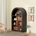 thumbnail image 3 of Yardi Yarda 4-Shelf Tall Bookshelf, 45.66" Wood Open Display Floor Arched Bookcase, Large Storage Organizer for Indoor as Home, Library, Black, 3 of 14