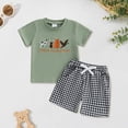 thumbnail image 2 of UAYOTSE Baby Toddler Boys Summer Shorts Clothing Set, 3 6 12 18 24 Months 2T 3T Short Sleeve Cartoon Bear Print T-shirt with Elastic Waist Shorts Kids Outfit,Sizes 6-12 Months, 2 of 6