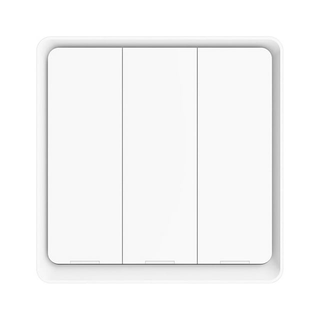 Riwcyla Wireless Scene Switch Push Button Smart Switch Wall Panel Battery Powered / Smart Life APP Remote Control for Smart Home Devices( Hub Required), White 3 Gang