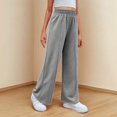 thumbnail image 5 of VV AVEORS Teen Girls Barrel Sweatpants High Waisted Fleece Baggy Casual School Sweat Pants With Pockets For Teen Girls Gray 140, 5 of 9