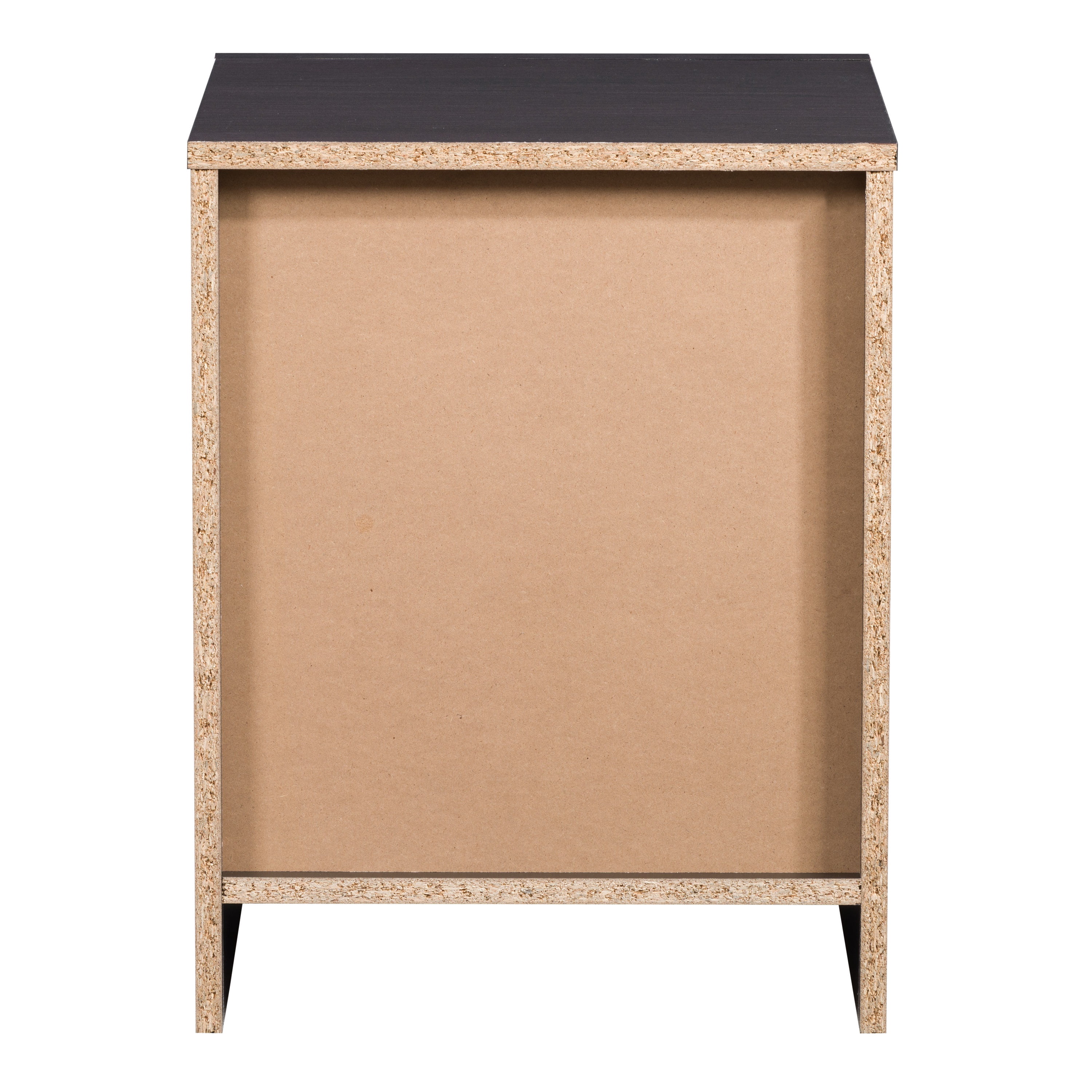 CorLiving Newport Mid-Century Modern Engineered Wood Adult Nightstand with Drawer and Open Cubby, Black