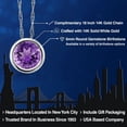 thumbnail image 2 of Gem Stone King 14K White Gold Purple Amethyst Pendant Necklace for Women (0.79 Cttw, Gemstone February Birthstone, Round 6MM, with 18 inch Chain), 2 of 6