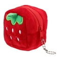 thumbnail image 1 of Monedero de peluche de fresa para niñas, monedero pequeño con llavero, adorable monedero para mujer, monedero kawaii con abalorio colgante., 1 of 8