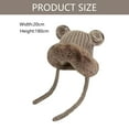 thumbnail image 2 of Winter Knitted Beanie Hats for Women Slouchy Cable Beanie Silky Soft Washed Warm Hat Winter Cute Bear Ears Knit Hat Ear Flap Crochet Beanie Hat - Mocha, 2 of 5
