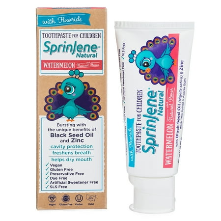 SprinJene Natural® Kids Cavity Protection Toothpaste - Watermelon 2 Pack Bundle
