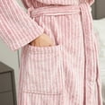 thumbnail image 2 of VANLOFE Unisex Warm Pajamas Household Clothes Solid Bathrobe Lengthened Night-robe Woman's Nightgown Hooded Robes Pink Robes Sleepwear for Woman, 2 of 8