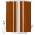thumbnail image 2 of Burnt Orange Beige Striped Waterproof Fabric Shower Curtain,Modern Farmhouse Retro Lines Waterproof Fabric Shower Curtain for Bathroom Curtains Bathtubs Shower Curtains with 12 Hooks Standard 66x72, 2 of 8