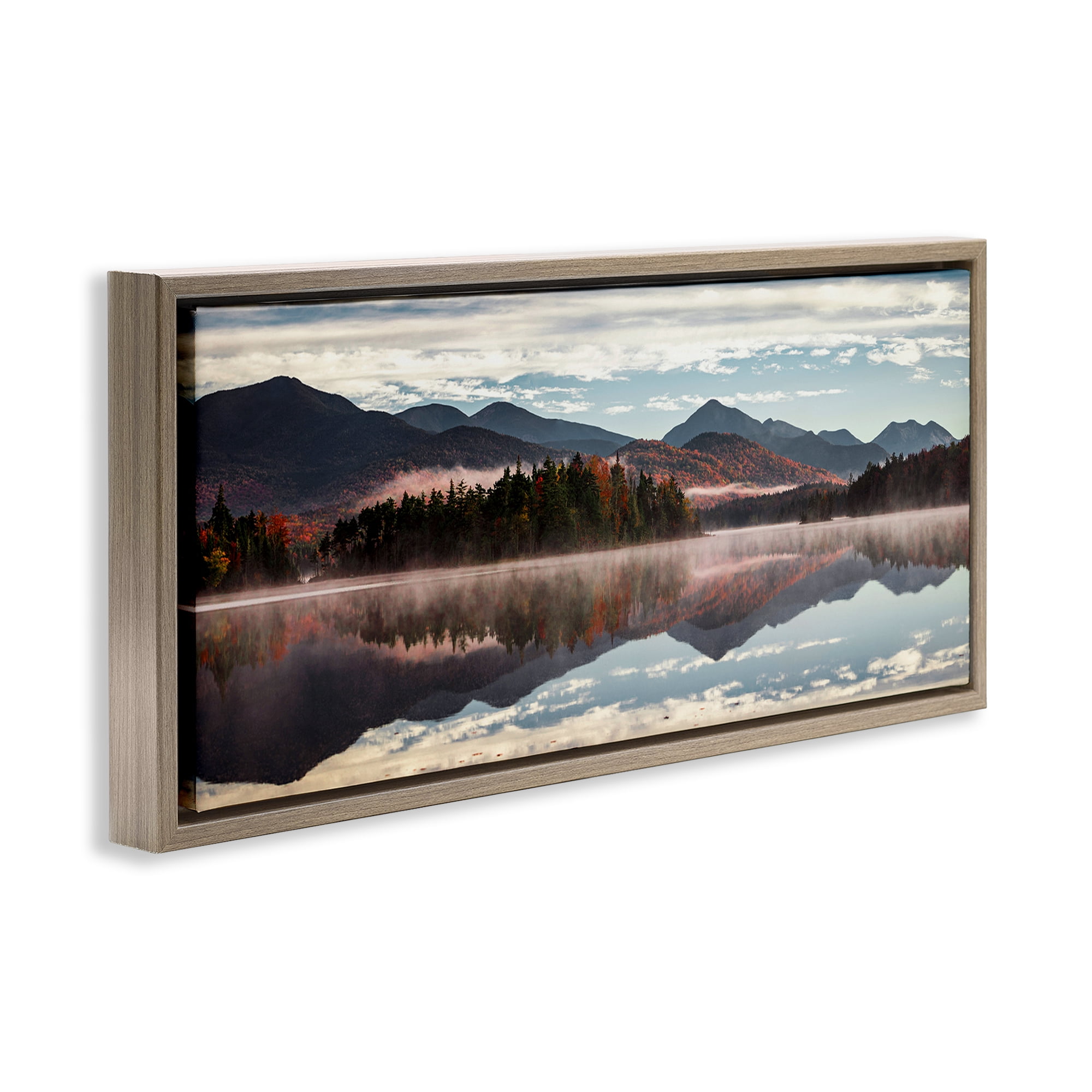 Stupell Industries Panoramic View From Boreas Ponds Brown Framed Floater Canvas Wall Art, design by Jonathan Zaharek
