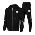 thumbnail image 2 of Conjunto deportivo para hombre, pantalones deportivos ajustados y sudaderas con capucha y cremallera, traje deportivo sencillo e informal con estampado de tendencia de alta calidad, 2 of 5
