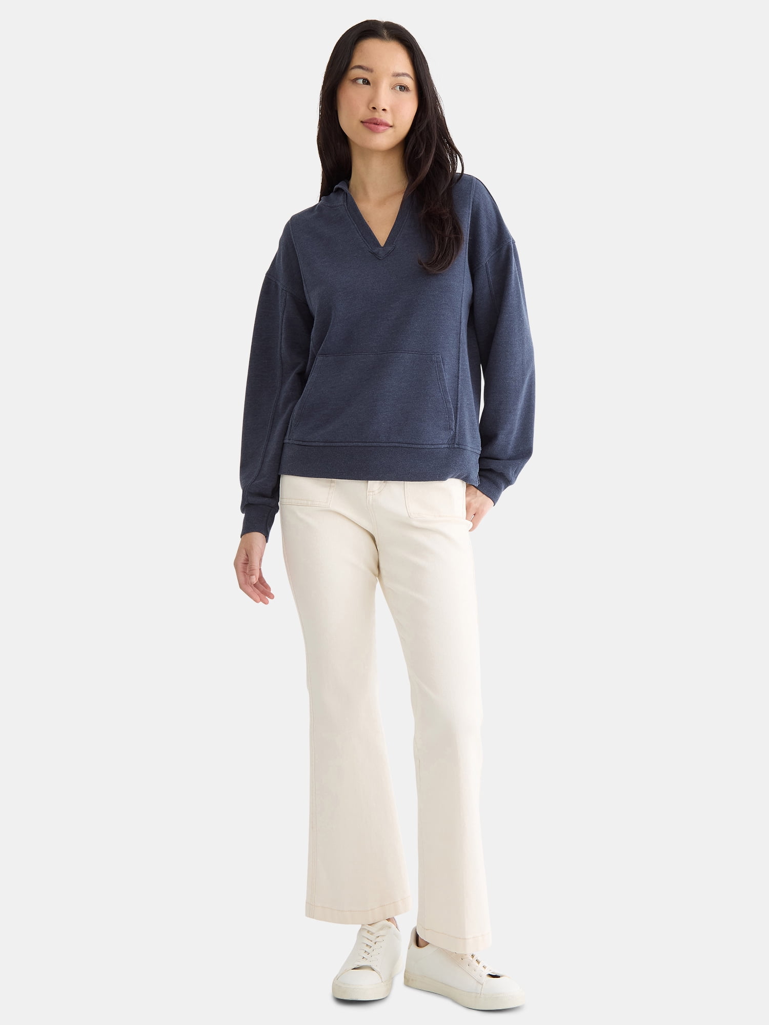 Time and Tru Split Neck Hoodie, Sizes S-XXXL