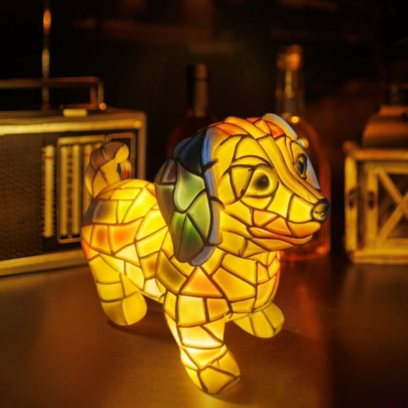 Dachshund lamp, Dog lamp, Dogs Series Art Night Light, Cute Pet Dogs Themed Tabletop LED Night Light, Vintage Home Decor, Fun Gift for Dog Lover (Dachshund)