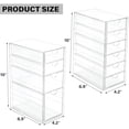thumbnail image 3 of Acrylic Drawer Makeup Organizer with 10 Drawers, Set of 2 Office Desk Organizers Accessories, Clear Stackable Storage Drawers for Vanity, Countertop, Craft, Jewelry, Art Supply Organization, 3 of 9