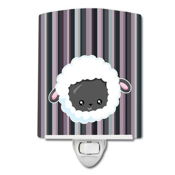 Caroline's Treasures BB6931CNL Black Sheep Lamb Face Ceramic Night Light, 6x4x3", multicolor