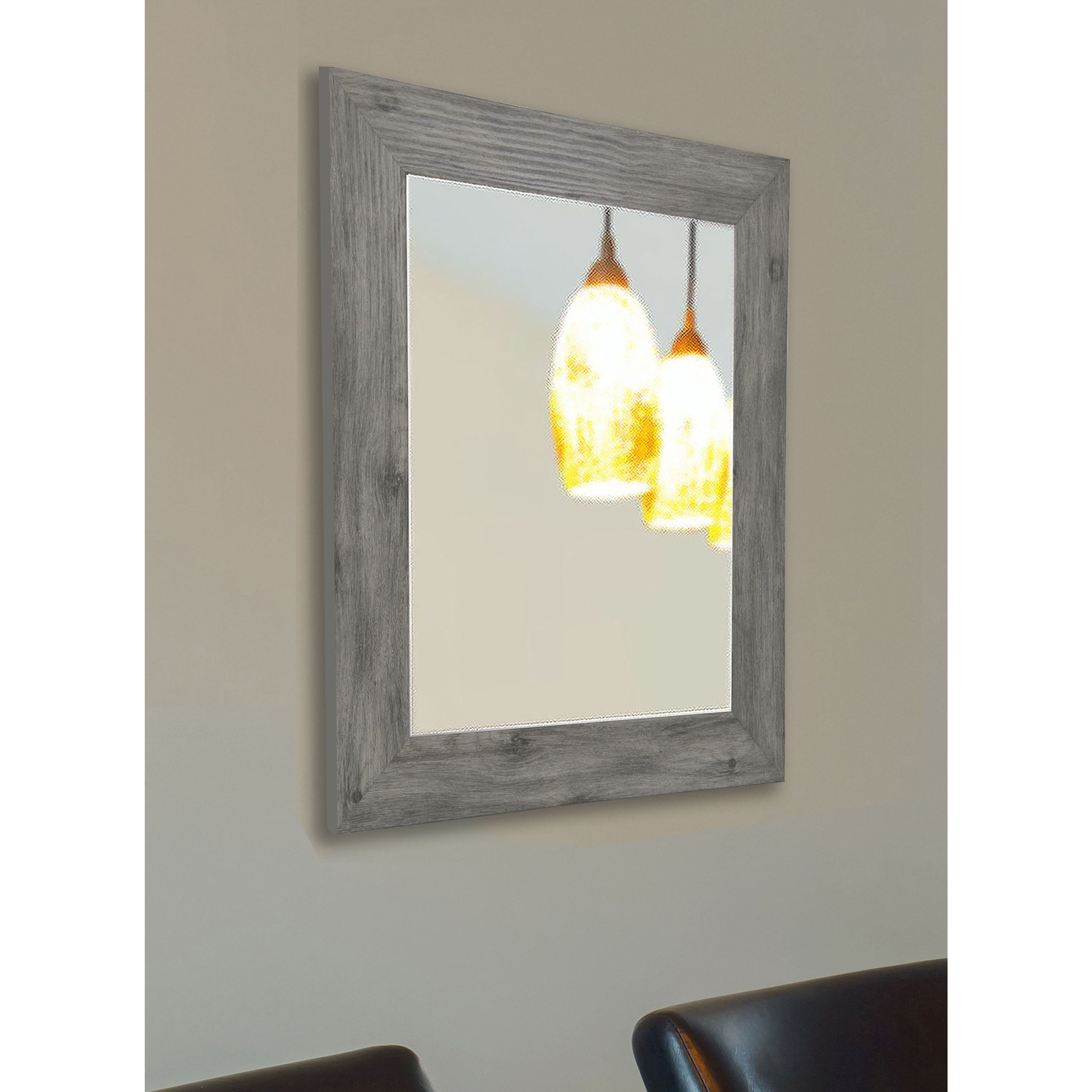 Rayne Mirrors V064S Barnwood Wall Mirror, 21.5" X 25.5"", Grey Finish