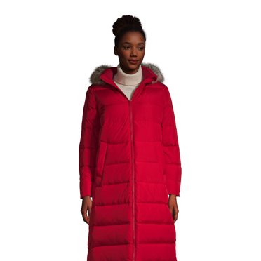 Lands' End Women's Down Maxi Winter Coat - Waterproof Long Puffer Jacket With Hood